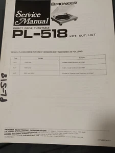 Pioneer PL-518 Plattenspieler Service Manual Original - Bild 1 von 3