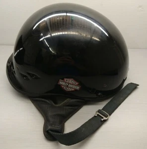 Harley Davidson/Simpson Mens SML Black Shorty Helmet Motorcycle Chopper DOT VTG - Foto 1 di 9