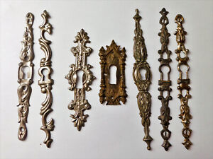 Lot de 6 Ancienne Entrée de Serrure Bronze ou Cuivre,Clé Meuble,Armoire,Commode
