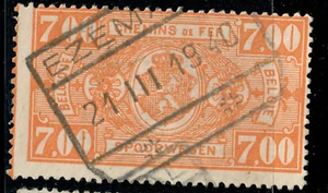 Belgium - 1927 - Railway Parcel Post-New values #5 - 7.00Fr - #2013 - Picture 1 of 1