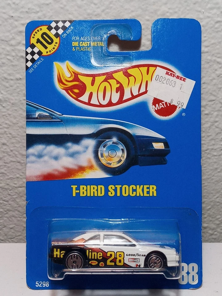 HOTWHEELS "T-BIRD STOCKER" VHTF PUNTOS TARJETA AZUL #88, BLACKWALLS ERA Cromo UHS. Foto 1 de 1