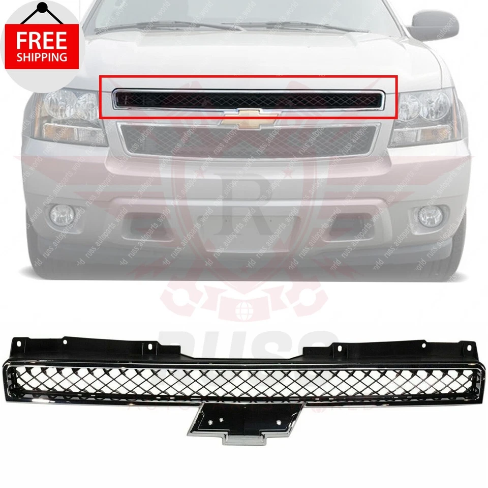 New Front Upper Grille Chrome Fits 2007-2014 Chevrolet Tahoe 2007-2013 Avalanche Foto 1 de 4