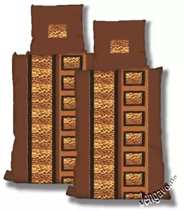 Microfaser Bettwäsche Garnitur Set Flanell 4-teilig Leo 135x200 + Bettsocken - Bild 1 von 1