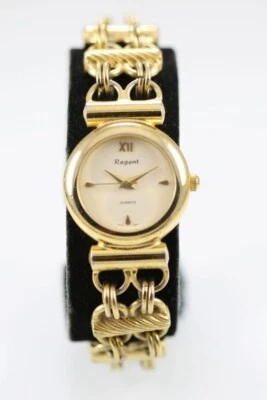 Regent Women Watch Stainless Steel Gold Water Resistant Battery Beige Quartz - Image 1 of 4