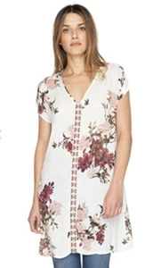3J Workshop by Johnny Was Georgia Blooms Effortless Tunic Top Dress Sz M - Picture 1 of 10