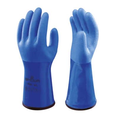 Showa 490 Handschuhe Chemische Öl Fett Wasserfest Thermisch Isolierte Stulpe - Bild 1 von 4