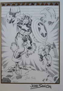 LITOGRAFÍA ARTÍSTICA RARA CAPITANA AMÉRICA DE MARVEL JOE SIMON JACK KIRBY CERTIFICADO DE AUTENTICIDAD FIRMADO - Imagen 1 de 10
