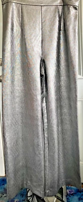 PANTALONES ANTHROPOLOGIE HUTCH XL PLATEADOS CINTURA ALTA PIERNA ANCHA NUEVOS SIN BOLSILLOS #MY03 Foto 1 de 4