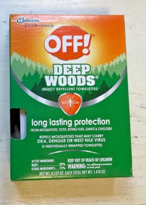 Deep Woods Off Towelettes Mosquito Tick Protection 12 Count - Image 1 of 4