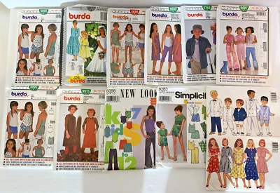 Lot 16 Childrens Kids Sewing Patterns Uncut Burda Simplicity McCall (see desc) - Image 1 of 2