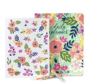 Steel Mill Daily To Do Planner 2 Dual Tip Highlighters Stickers Floral undated - Picture 1 of 10