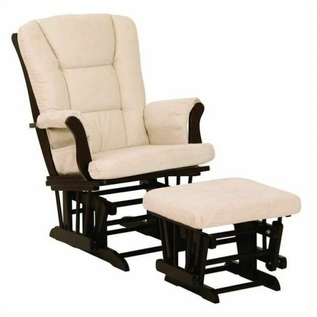 Stork Craft Tuscany Glider and Ottoman Espresso Beige