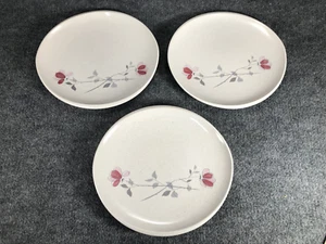3 Franziskaner Steinzeug Duett Rose Mittagessen Teller 9 1/2" länglich Vintage 1950er McBean - Bild 1 von 15