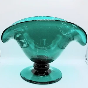 Blenko #470 Vase Bowl Pre-Designer 1940s Emerald HTF Rare Collectible Art Glass - Picture 1 of 10