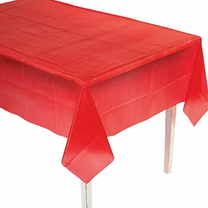 Red Plastic Tablecloth, Party Supplies, 1 Piece - Picture 1 of 4