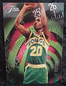1995-96 FLAIR PERIMETER POWER Gary Payton #8 MINT with Silver Gilt Lettering - Picture 1 of 3