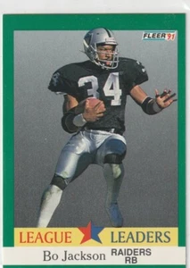 1991 Fleer football Bo Jackson league leaders card #416 RAIDERS - Picture 1 of 2