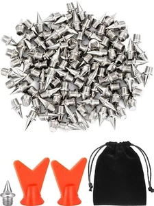 120 Pcs Steel Track Cross Country Silver Spikes Replacement 1/4 Inch Shoe New - Picture 1 of 7