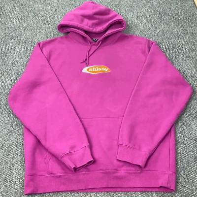 Aplicación Stussy Oval. Sudadera con Capucha Para Hombre XL Magenta Sudadera Bordada Sk8 Patinador Playa Foto 1 de 4