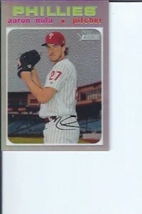 Aaron Nola 2020 Topps Heritage Chrome Refractor #ed / 571 - Picture 1 of 1