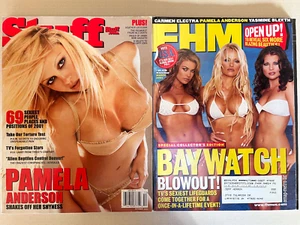 STUFF OCT 2001, FHM March 2003 Men's Magazines BOGO LOT PAMELA ANDERSON BAYWATCH - Picture 1 of 3