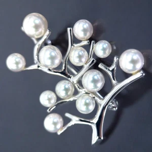 MIKIMOTO Tree of Happiness sterling silver brooch from japan Unused - Picture 1 of 8