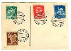 May 1, 1941 Deutsches Reich Vienna FDC Propaganda Postcard Full Set Stamp - Picture 1 of 2