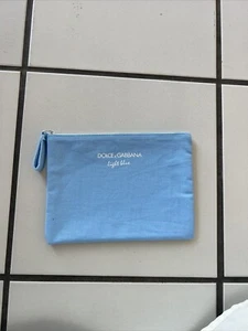 Dolce & Gabbana Light Blue 100% Cotton Pouch Travel Bag NIB - Picture 1 of 4