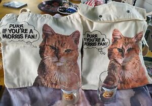Morris the Cat Collectors Package 2 Drinking Glasses, 1 Canvas Bag & 1 Knapsack