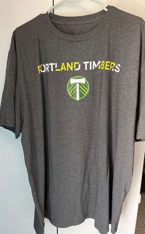 MLS PORTLAND TIMBERS Soccer T-Shirt Gray Men's 2XL  NWOT Cover