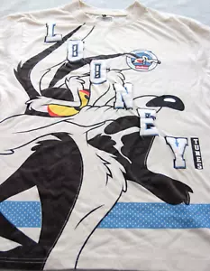 Wiley Coyote Looney Tunes Maglietta Grafica Stampa Puff Uomo Taglia Large - Foto 1 di 7