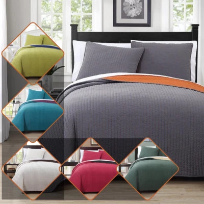 ROYAL TRADITION Luxury Project Runway Reversible Oversized Coverlet Wrinkle Free Quilted Set