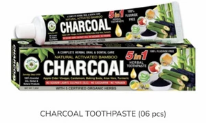 Organic Bamboo CHARCOAL Herbal Toothpaste By Al-Riyan 5 in 1, 100% Fluoride Free - Picture 1 of 1