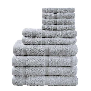 Mainstays 10 Piece Towel Set with Upgraded Softness & Durability, Grey - Picture 1 of 8