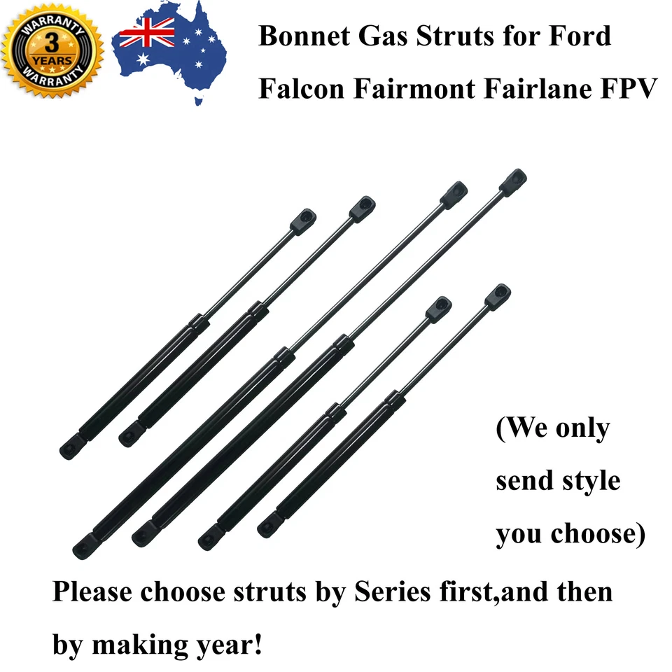 Bonnet Gas Struts for Ford Falcon Fairlane Fairmont FPV AU BA BF FG XD XE XF XG - image 1 of 4