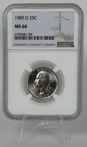 1989-D Washington Quarter NGC MS66 Drop 7s Mint Error GEM Brilliant Uncirculated - Picture 1 of 4