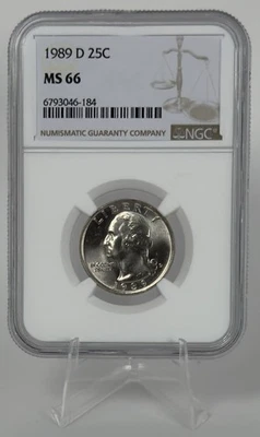 1989-D Washington Quarter NGC MS66 Drop 7s Mint Error GEM Brilliant Uncirculated - Image 1 of 4