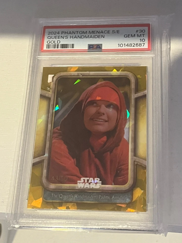 Padme Amidala 2024 Topps Star Wars Phantom Menace Gold Sapphire /50 PSA 10 POP 2 - Image 1 of 1