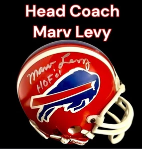 MARV LEVY AUTOGRAPHED SIGNED BUFFALO BILLS MINI HELMET wCOA - Picture 1 of 7