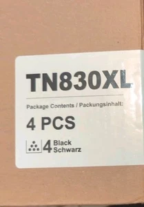 4x TN830XL TN-830 Toner Cartridge for Brother HL-L2405W MFC-L2760DW MFC-L2820DW - Picture 1 of 5