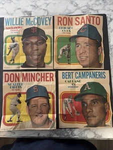 1970 TOPPS Baseball Posters - LOT OF 4 McCOVEY,SANTO,MINCHER & CAMPANERIS VG+ - Picture 1 of 6