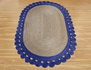 Alfombra ovalada corredor de yute ecológica decoración del hogar alfombra trenzada moderna alfombra de tejido plano - Imagen 1 de 6