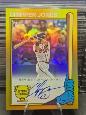2024 Topps Archives Chipper Jones Gold Batting Leaders autógrafo/50 Braves Salón de la fama💎 Foto 1 de 4