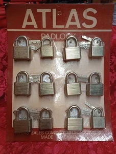 Vintage Atlas Padlock Store Display With 12 Locks - Picture 1 of 3