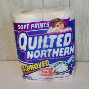 Vintage 1990s Quilted Northern Rose Soft Prints Tissue Toilet Paper 4 Rolls PROP - Picture 1 of 4