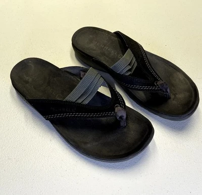 Sandalias deportivas de tanga Merrell para mujer talla 6 cuero negro confort Explorer playa Foto 1 de 4