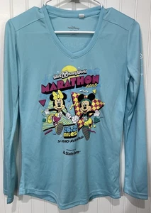 Run Disney Topolino e Minnie Maratona Camicia Manica Lt Blu X-Small - Foto 1 di 5