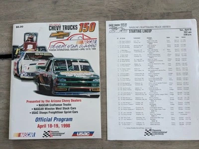 NASCAR 1998 Desert Star Classic Race Program, Phoenix Raceway W/ Starting Lineup - Image 1 of 4