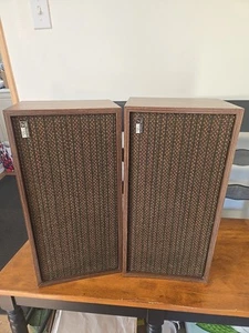 The Fisher XP-55B/Retro 70s Speakers, Cool Green,Orange And Yellow Fabric Covers - Picture 1 of 10