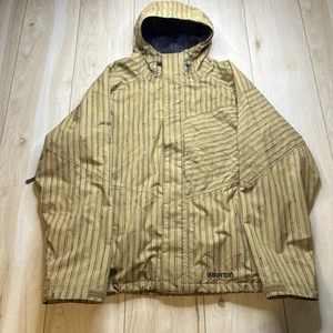 Burton The White Collection Ski Snowboard Jacket Striped Yellow Adult Size L - Picture 1 of 24